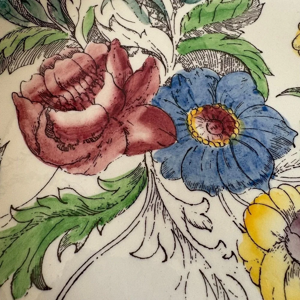 Vernon‎ Kilns Mary Lou Floral Serving Platter Vintage CA Pottery Cottagecore